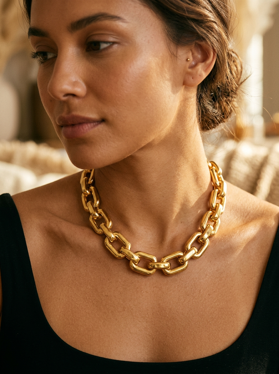 Gold Chain Link Necklace